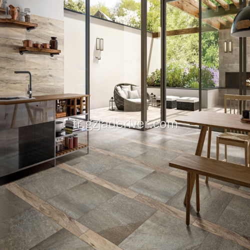 Açık Kayrak Stone600x600 Kabartmalı Kaymaz Giyici